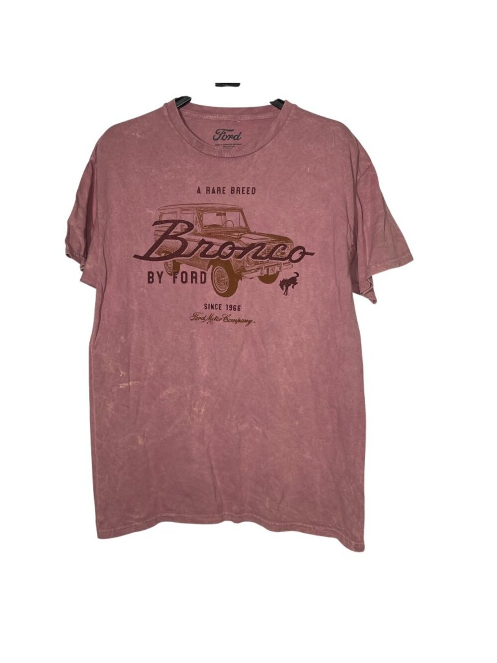 Ford Bronco A Rare Breed T-Shirt Pink Sz LG Cotton Color Distressed